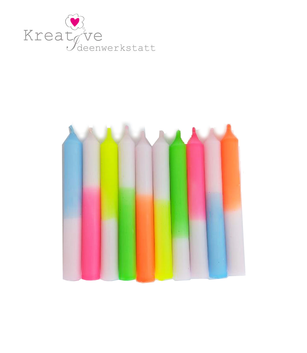 10er-Set kleine Geburtstagskerze NEON