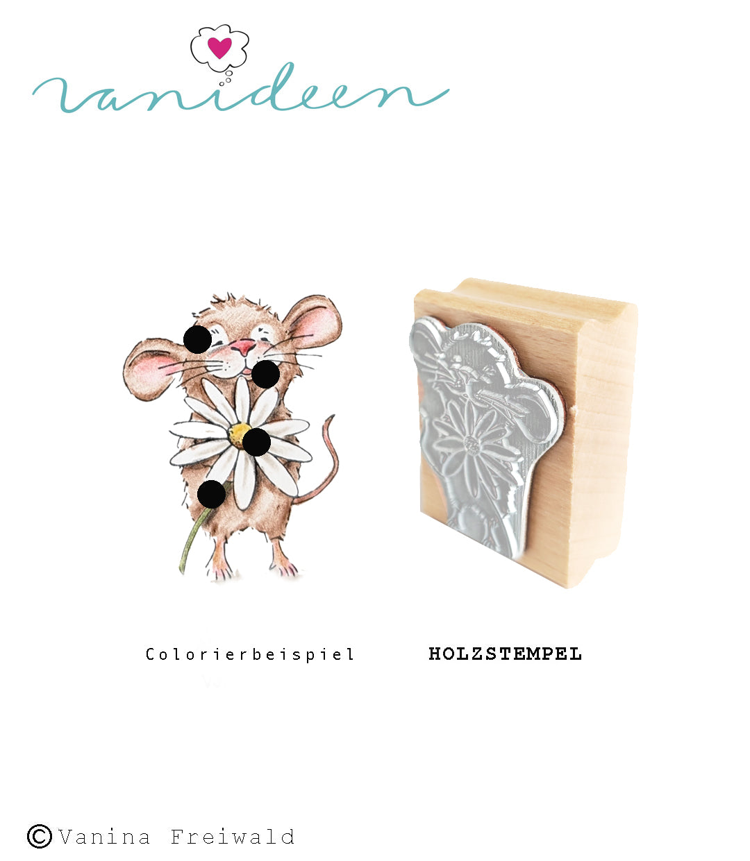 Holz-Stempel "Lui mit Blume"