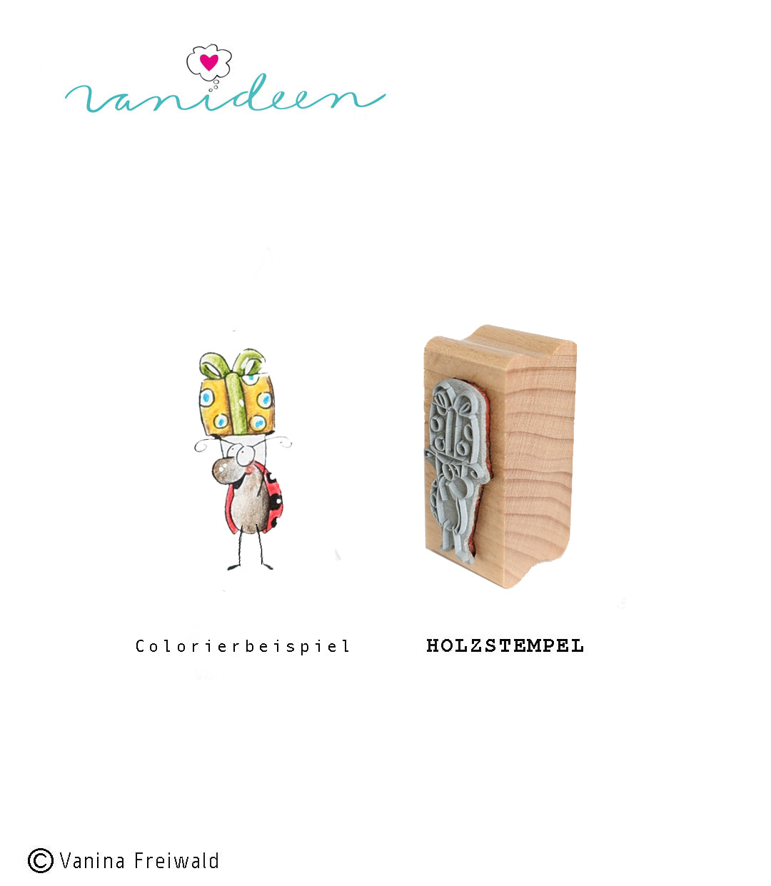 Holz-Stempel "Pünktchen mit Geschenk"