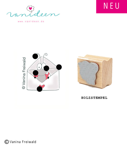 Holz-Stempel "Pünktchen im Briefumschlag"
