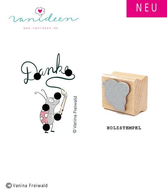 Holz-Stempel "Pünktchen sagt Danke"